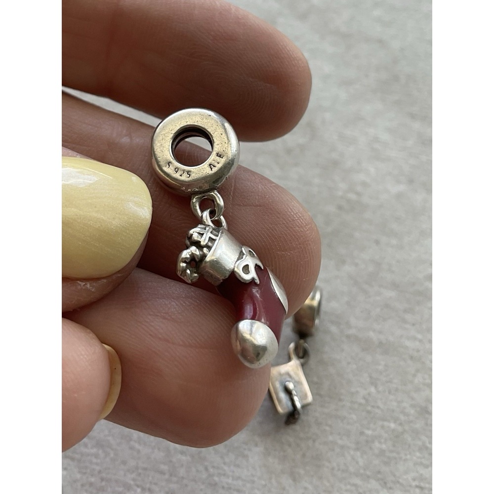 Pandora Lot Of 3 ALE 925 Sterling Silver Dangle Charm Xmas Stocking Heart Grad - Picture 4 of 10